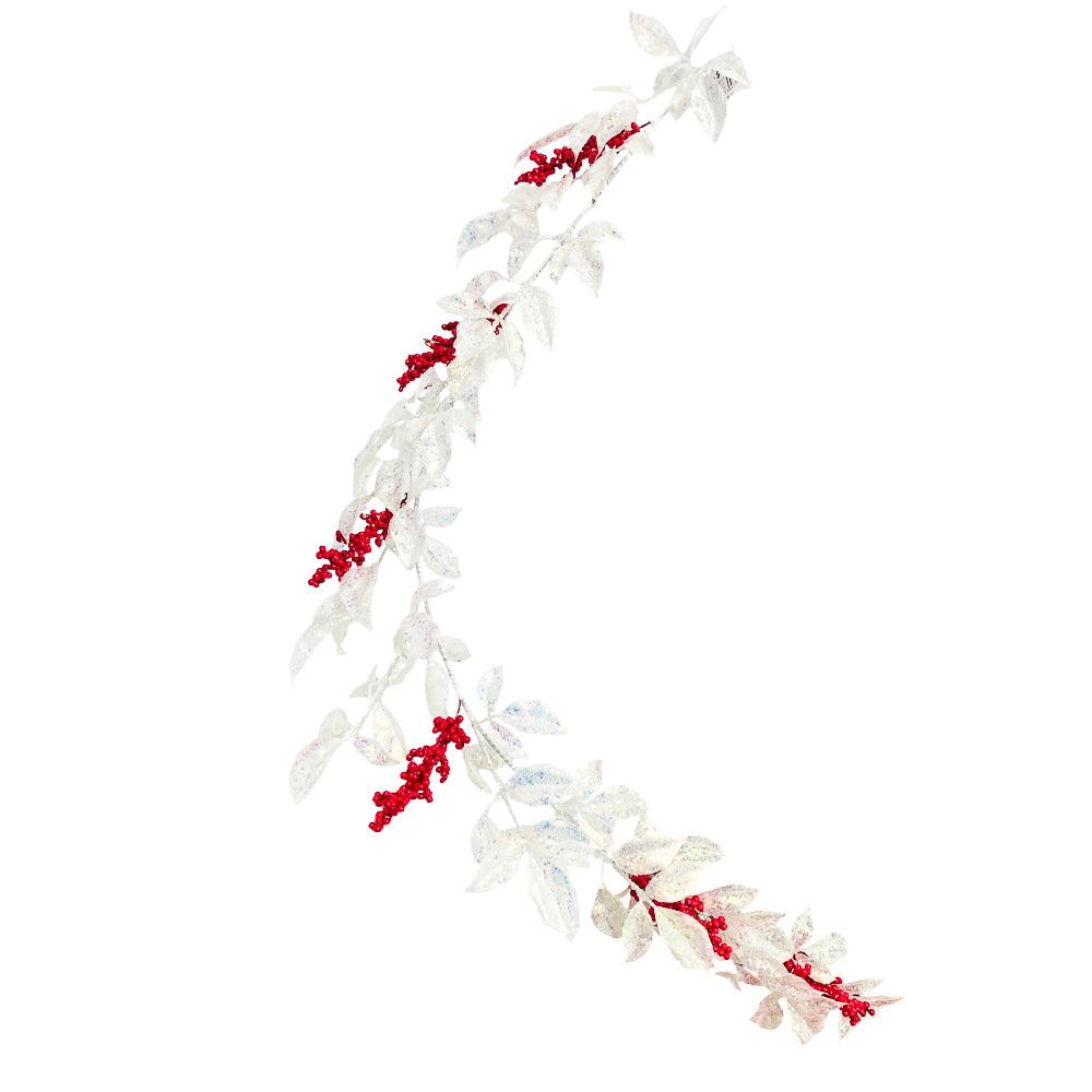 Enredadera 130 CM Blanco/Rojo - Christmas Elegance