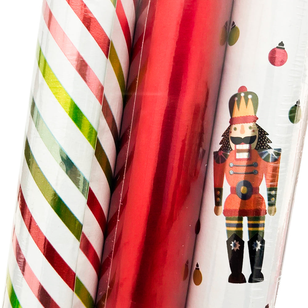 Papel De Regalo Brillante 3 Piezas / Surtido - Christmas Elegance