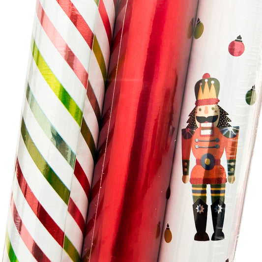 Papel De Regalo Brillante 3 Piezas / Surtido - Christmas Elegance