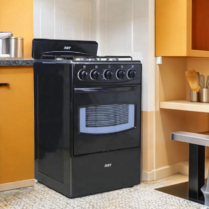 Estufa a Gas Nst de 20" / 4 Quemadores / Negro