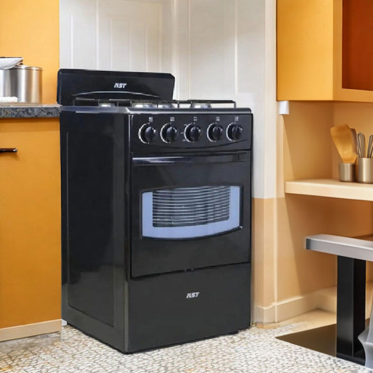 Estufa a Gas Nst de 20" / 4 Quemadores / Negro