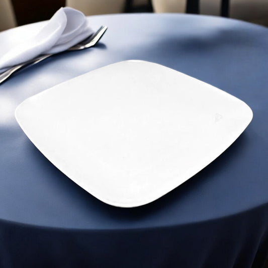 Bandeja Cuadrada Para Servir de Plástico Lillian 14" / 2 Piezas / Blanco