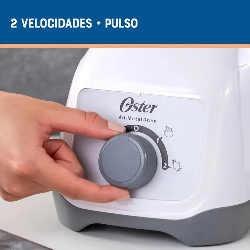 Licuadora Oster 2 Velocidades / Vaso Plástico / 1.25 Litros / Blanca
