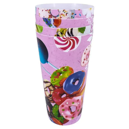 Vaso Platico Home Elegance de 16 oz 4 Piezas - Surtido