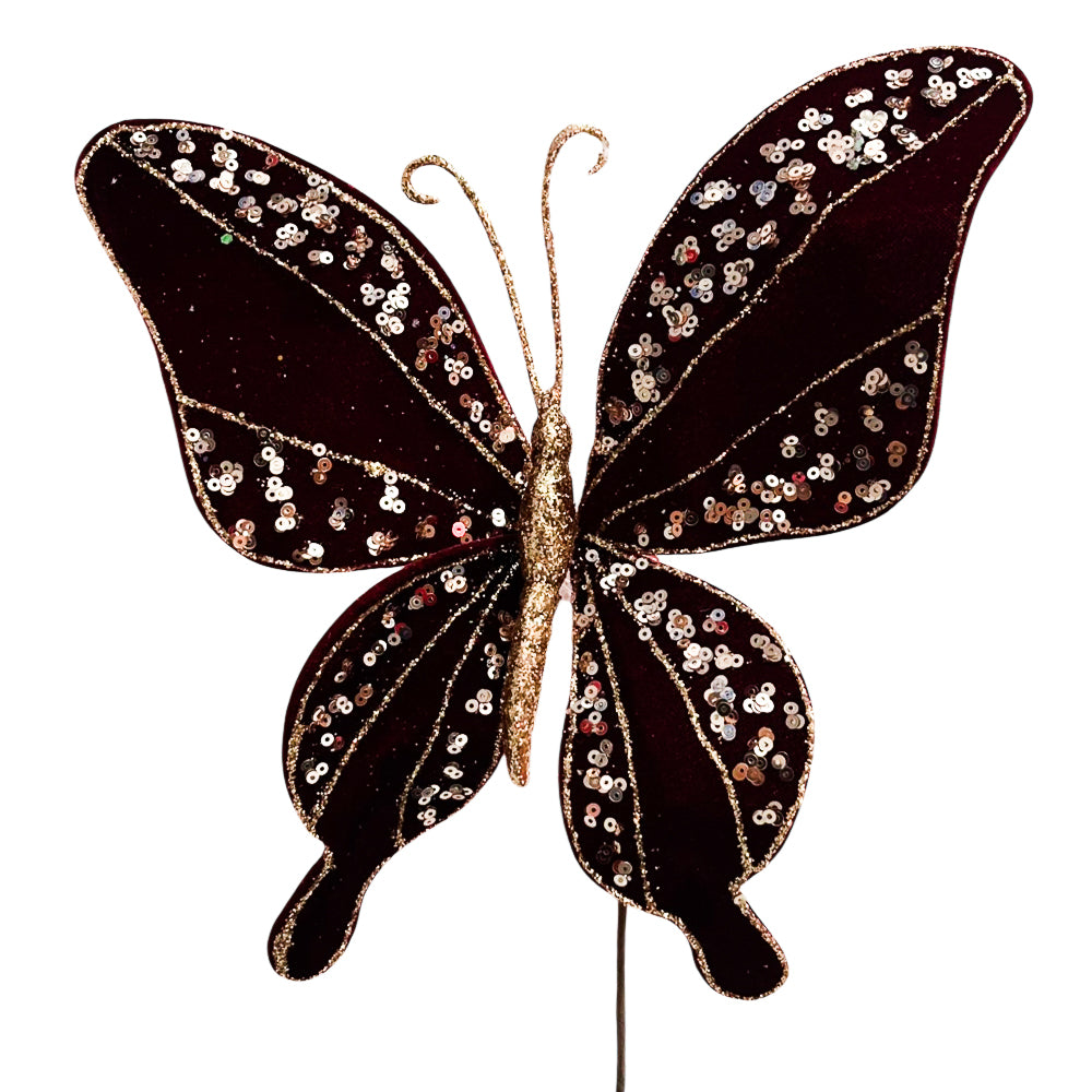 Mariposa Decorativa 22 CM Burgundy - Montefiori Christmas
