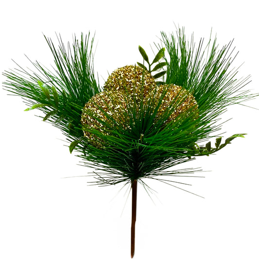 Pick Navidad / Bola Dorada 27 CM - Montefiori Christmas