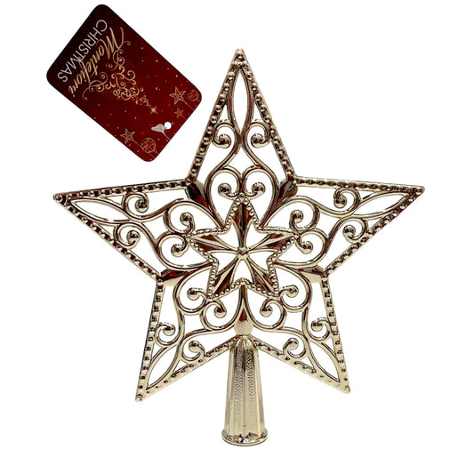 Estrella Para Árbol De Navidad Dorado 21 CM - Montefiori Christmas