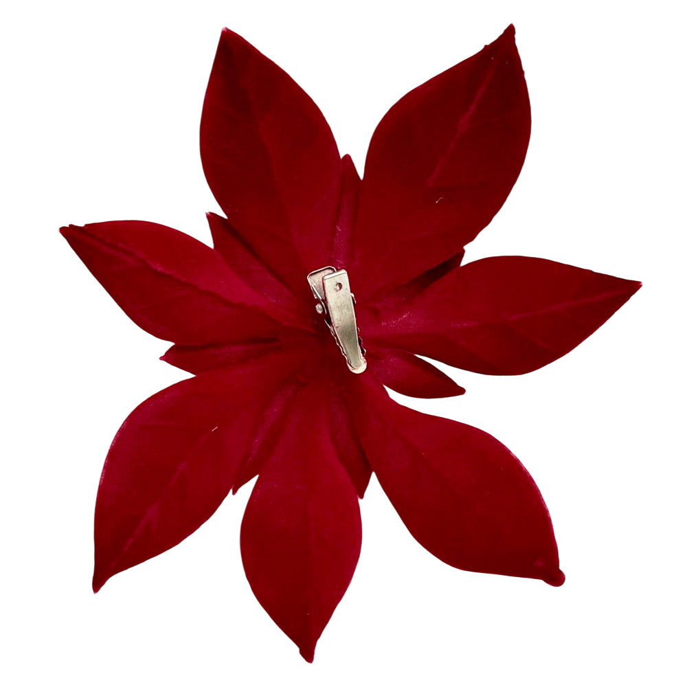 Flor Poinsettia 15CM 2 Piezas Burgundy - Montefiori Christmas