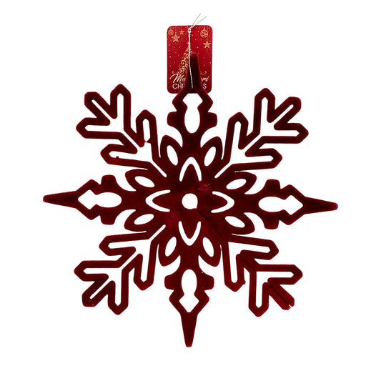 Ornamento Copo De Nieve Navidad 29 CM Burgundy - Montefiori Christmas