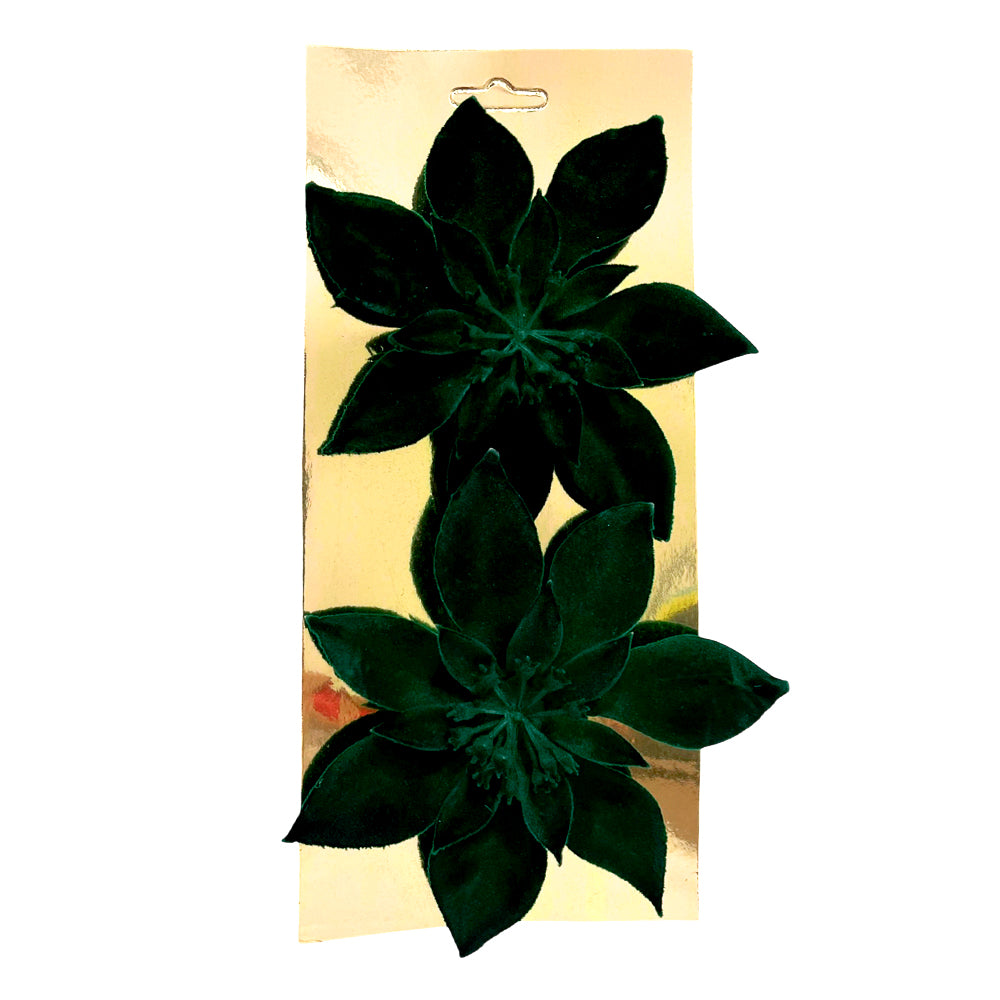 Flor Poinsettia 15CM 2 Piezas Verde - Montefiori Christmas
