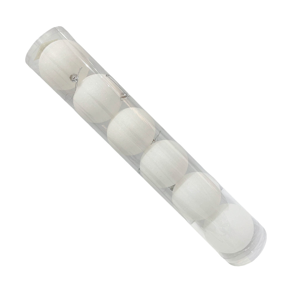 Bola De Navidad Blanco Escarchado 8 CM / 6 Piezas - Maranelo Christmas
