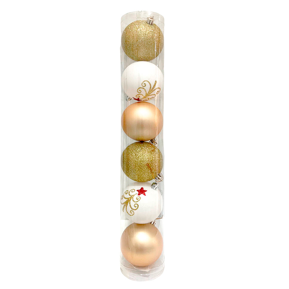 Bola De Navidad Surtido / Escarchado/ Liso / Brillante / 8 CM / 6 Pzs - Maranelo Christmas