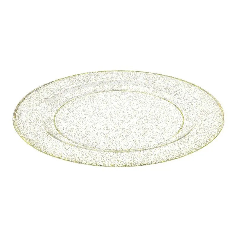 Plato Llano Lillian Plástico Glitter 10 Piezas 7"