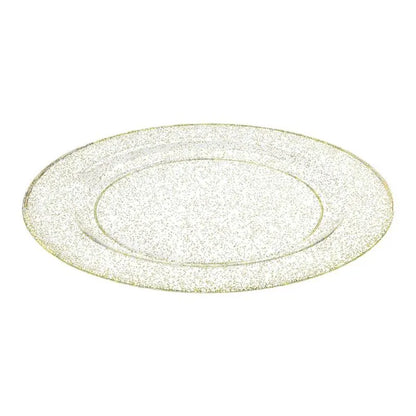 Plato Llano Lillian Plástico Glitter 10 Piezas 7"