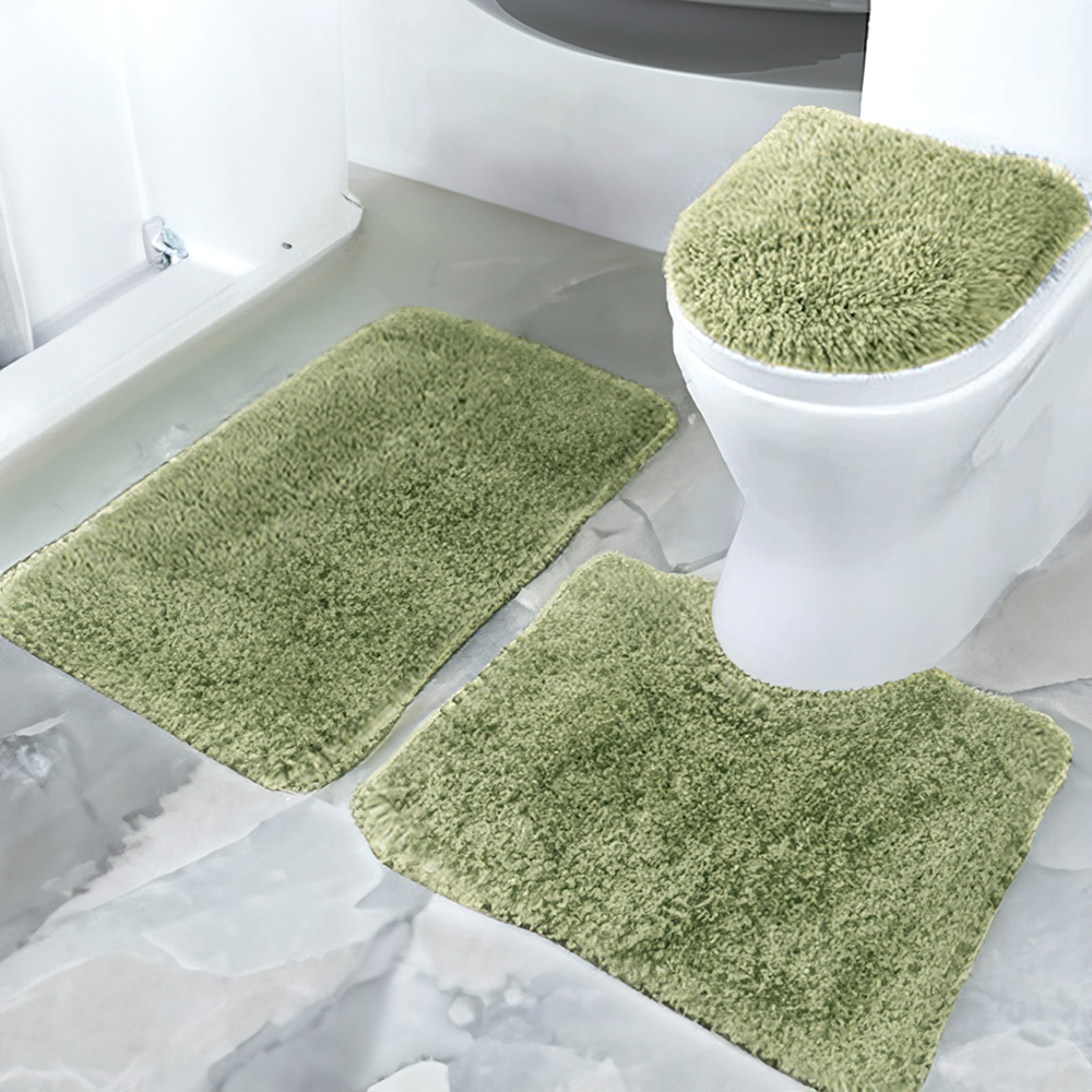 Alfombra de Baño Imperial Set de 3 Piezas / Verde oliva