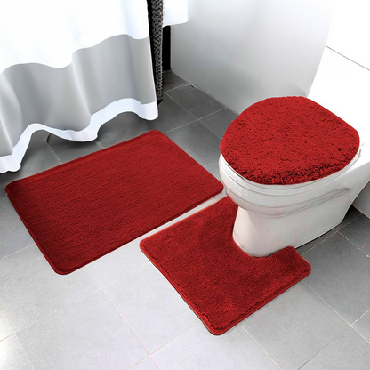 Alfombra de Baño Imperial Set de 3 Piezas / Rojo oscuro