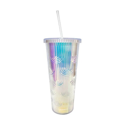 Vaso Acrílico Diamond Home de 710Ml / Tapa Y Carrizo/Surtido