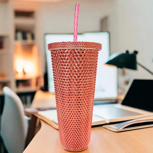 Vaso Acrílico Diamond Home de 24Oz / Tapa Y Carrizo-Surtido