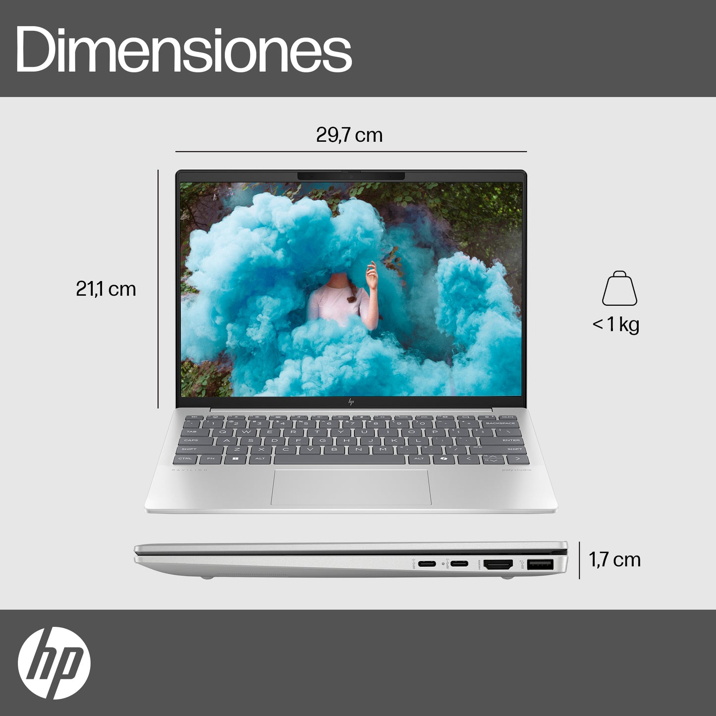 Laptop HP Pavilion Aero 13-bg0002la, AMD Ryzen 5, 16 GB RAM, 512 GB SSD, 13.3, 2K Windows 11 Home