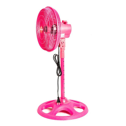 Abanico Pedestal Home Elegance 10" Rosado