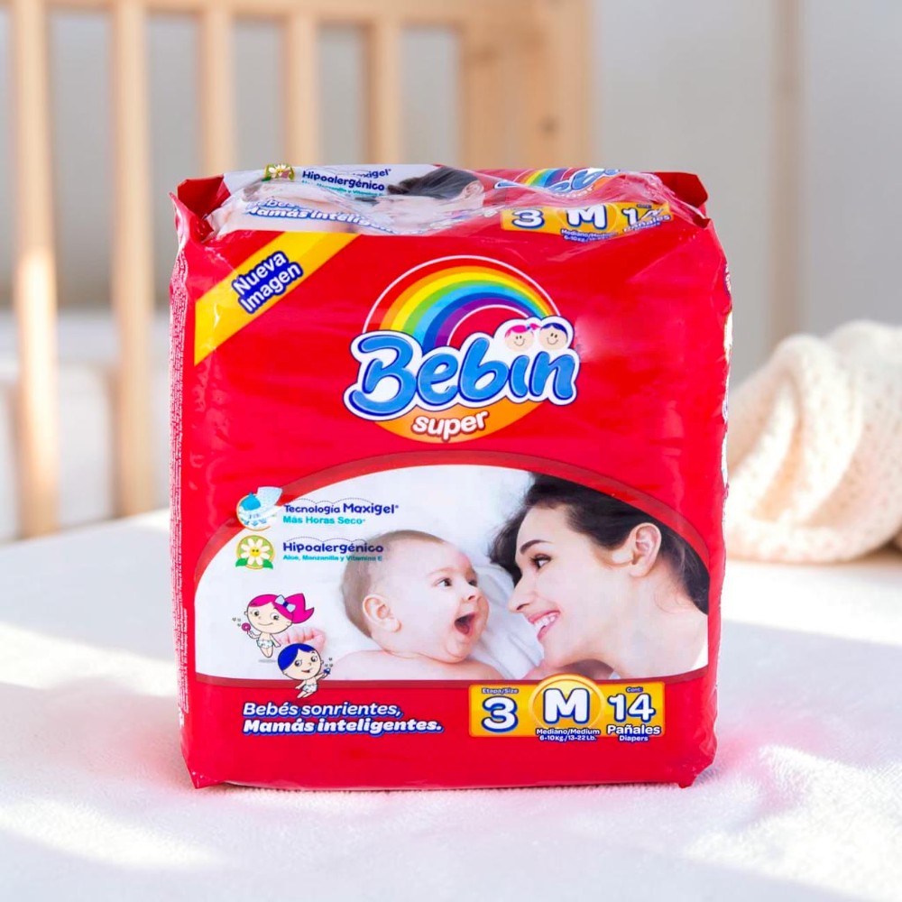 Pañales Desechables Bebin Super Mediano