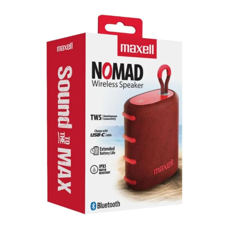 Bocina Portátil Maxell Bt Nomad Rojo