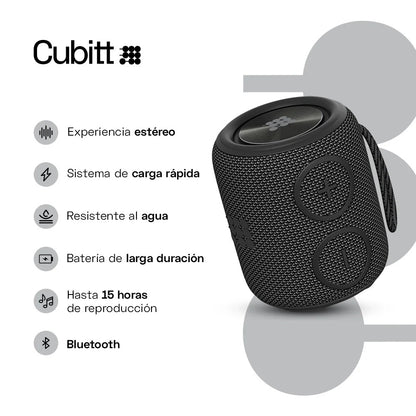 Bocina Portátil Cubitt Power Go / Obsidian Black / IPX7