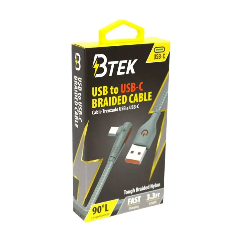 Cable Trenzado Btek Usb-C de 1 Metro - Gris