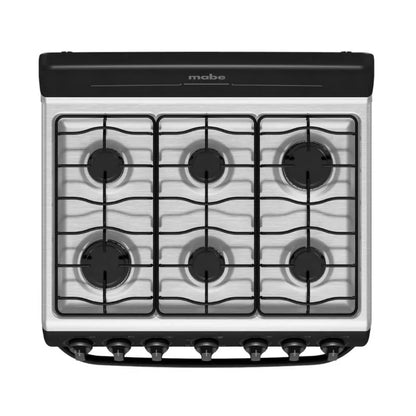 Estufa A Gas Mabe 30" / 6 Quemadores / Negro
