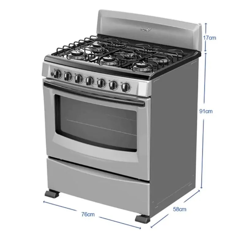 Estufa Acros 30" de 6 Quemadores - Gris