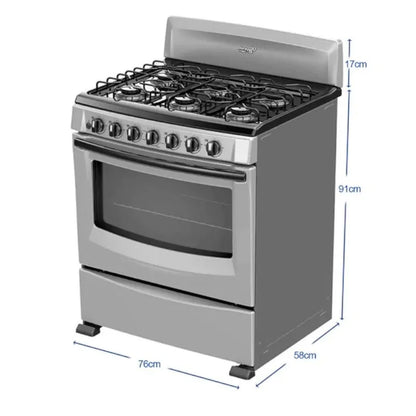 Estufa Acros 30" de 6 Quemadores - Gris