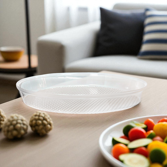 Bandeja Plástica Mediana Home Elegance de 30 cm / Clear