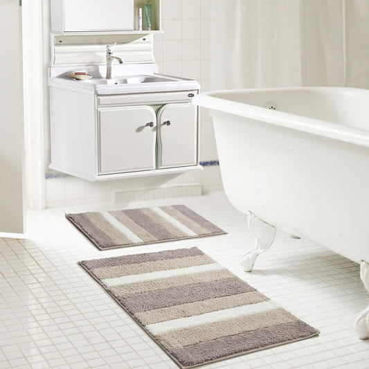 Alfombra De Baño Rt Designer 2 Piezas - Beige Oscuro