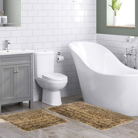 Alfombra De Baño Rt Designer 2 Piezas - Dorado Oscuro