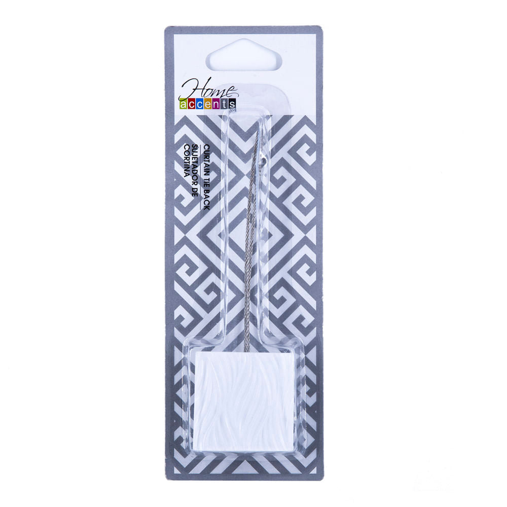 Sujetador De Cortina Home Accents Con Imán Blanco con Relieve
