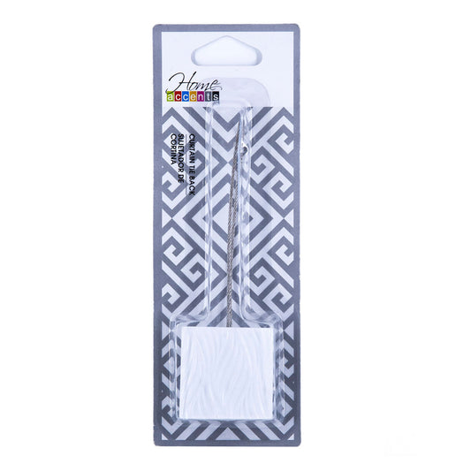 Sujetador De Cortina Home Accents Con Imán Blanco con Relieve