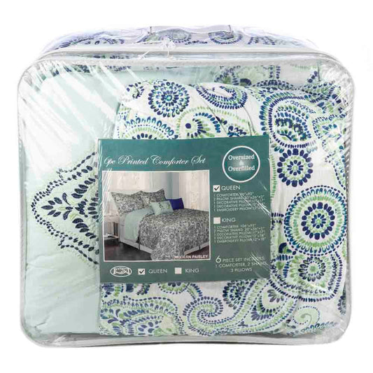 Comforter Modern Paisley Juego de 6 Piezas - QUEEN