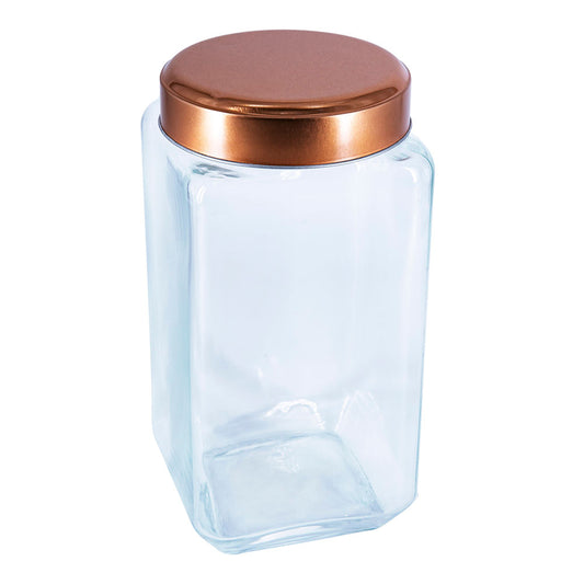 Canister De Vidrio Con Tapa Metálica De 2100 ml