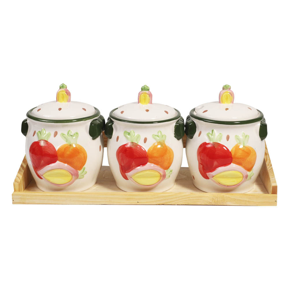 Juego De Canister Home Elegance Fresas 3 Piezas