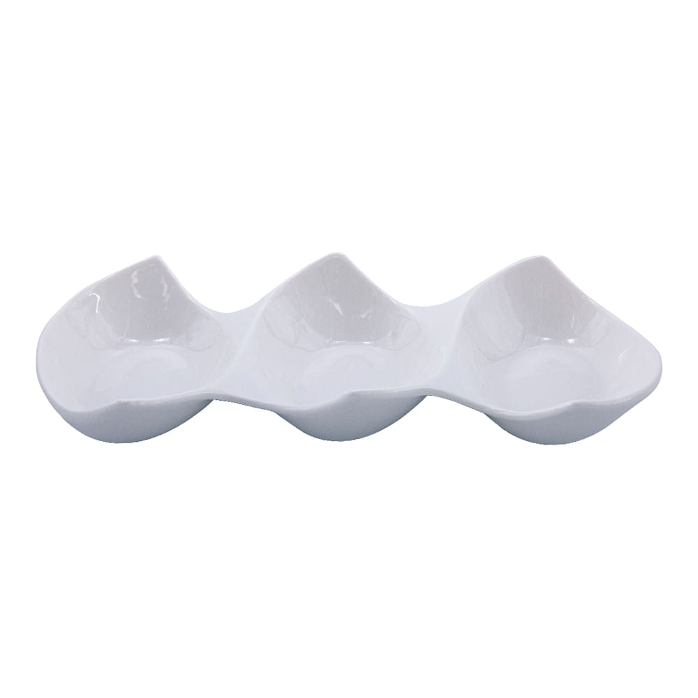 Bandeja De Porcelana Para Dips Home Elegance 3 Divisiones