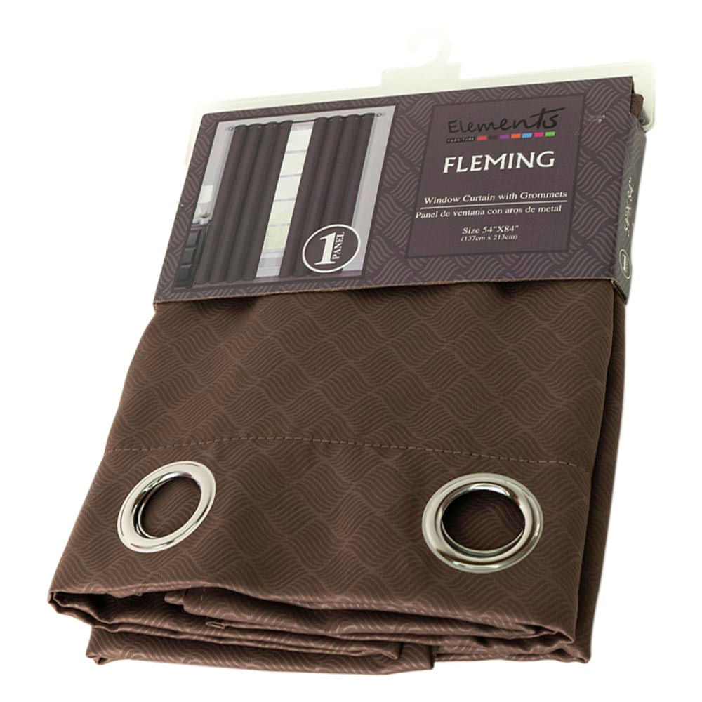 Cortina Elements Fleming Con Aros 54"x 84" - Chocolate Oscuro