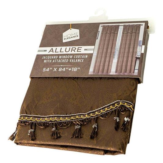 Cortina Home Elegance Con Cenefa Color Chocolate