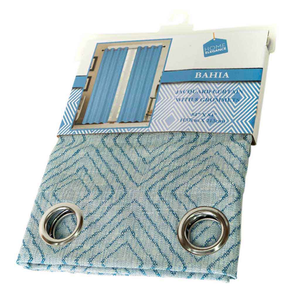 Cortina Home Elegance Con Aros Color Celeste