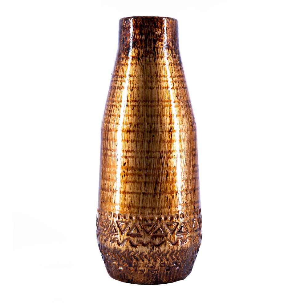 Jarrón Decorativo De Cerámica Efecto Madera 30 cm