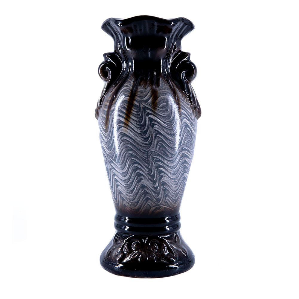 Jarrón Decorativo de Cerámica Efecto Madera 30 cm