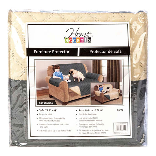 Protector Para Sofá Reversible Estampado Gris Beige 1 Puesto
