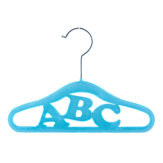 Ganchos Para Ropa Infantil de Terciopelo Celeste 10 Piezas