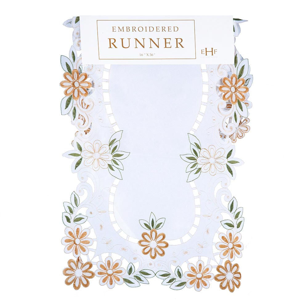 Camino de Mesa Bordado Gold 16"x 36"