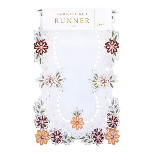 Camino de Mesa Bordado Brown 16"x 48"