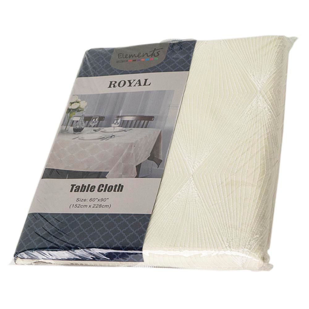 Mantel Elements Bordado Blanco Hueso 60"x 90"